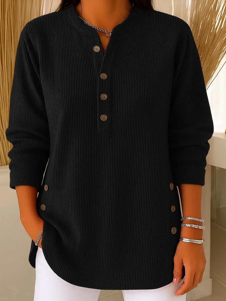 EternaStyle – Cozy Solid Color Long Sleeve Pullover