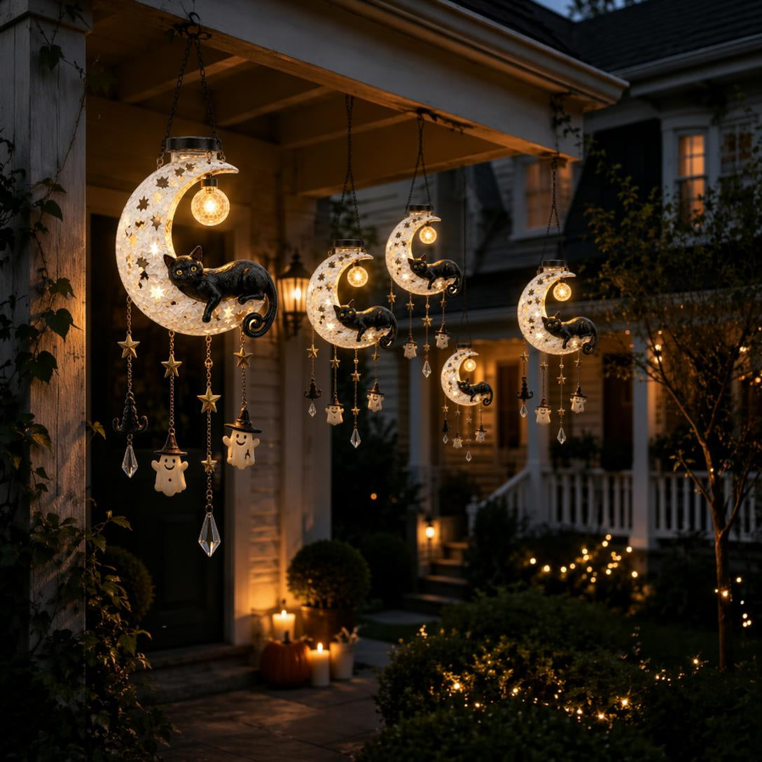 MoonGlow – Solar Crescent Moon Cat Lantern