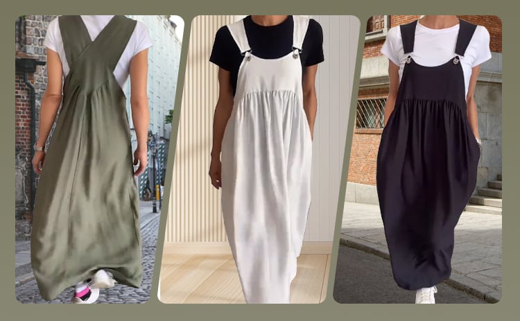 PureStyle - Solid Color Strap Dress