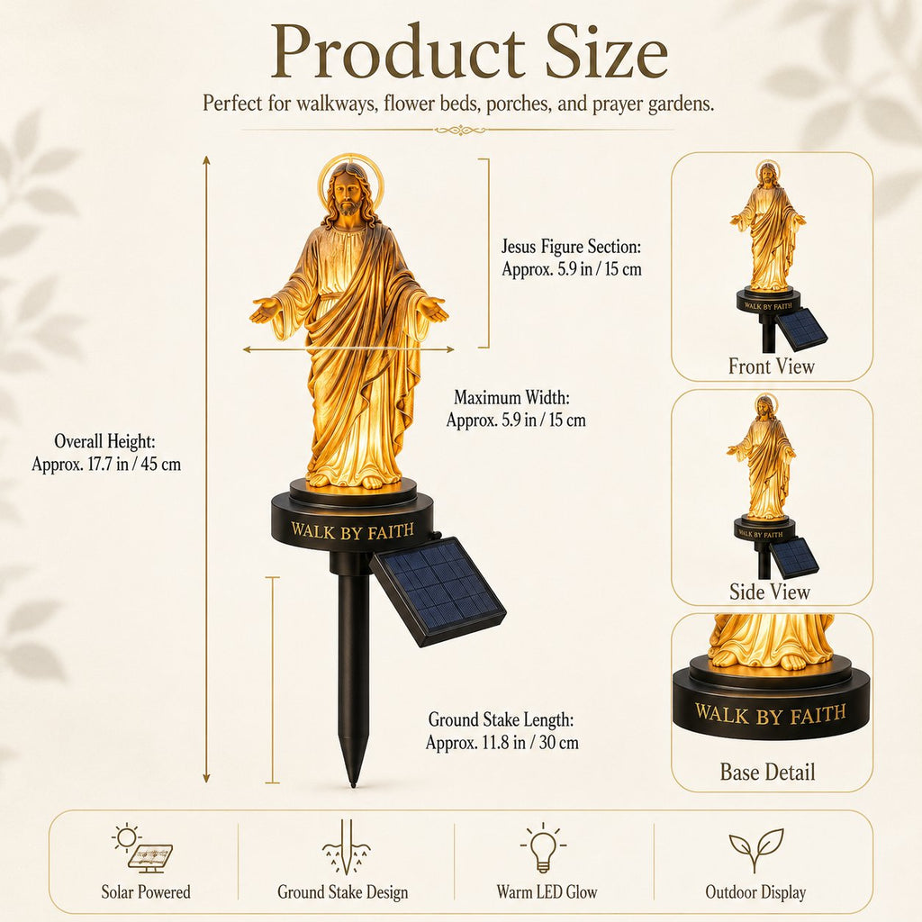 FaithGlow – Solar Jesus Garden Light