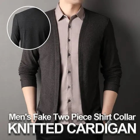 GentLayer – Elegant Two Piece Shirt Collar Cardigan