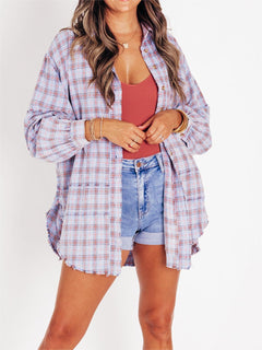 EdgeWash – Women’s Oversized Shirt Jacket with Pockets