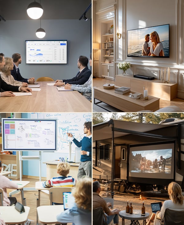 FlexBeam - Compact Wireless HDMI Projector for Movies & Presentations