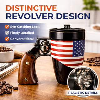 SharpSip – Revolver Gun Inspired Mug