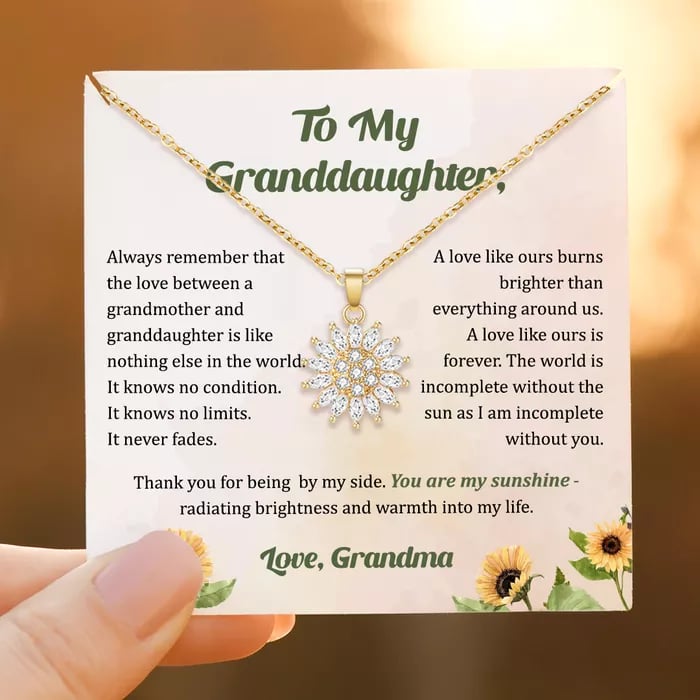 HeartBloom – To My Granddaughter Sunflower Necklace