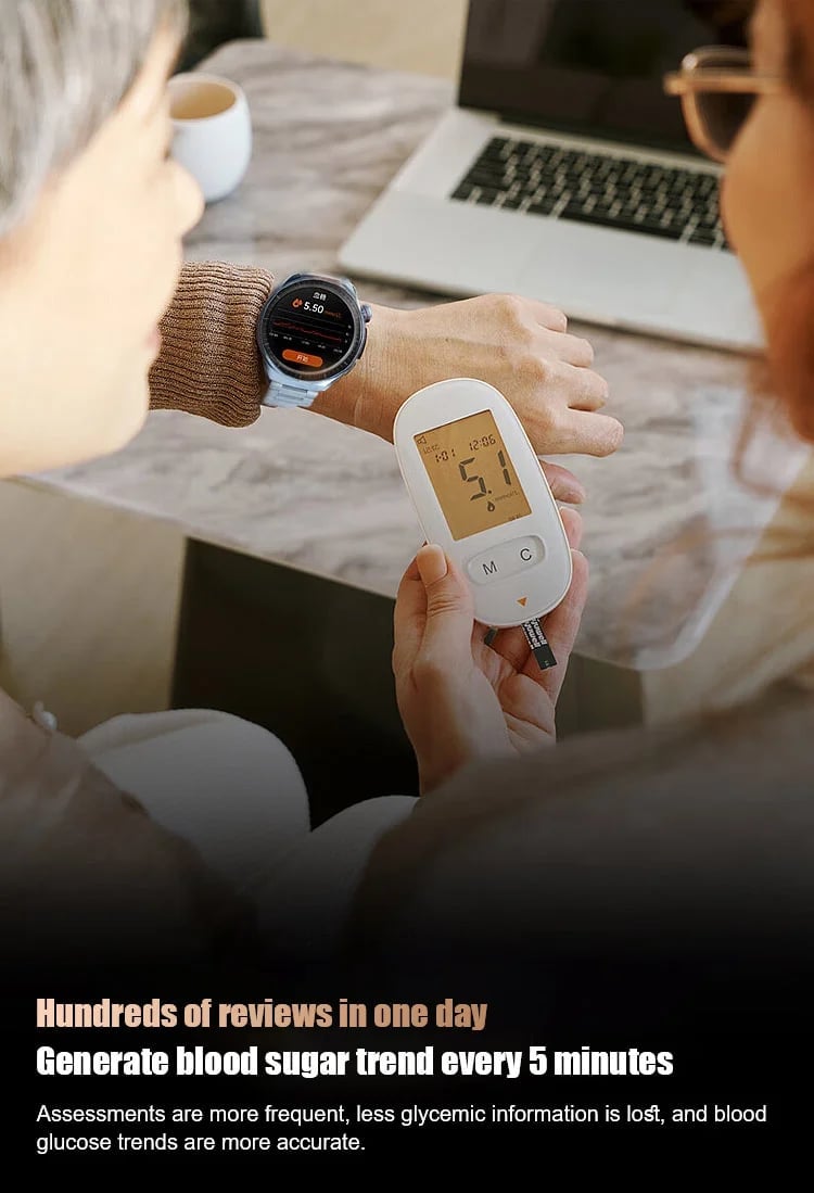 🔥🔥🔥HW Painless Blood Glucose ALL DAY Monitoring Smart Bluetooth Watch