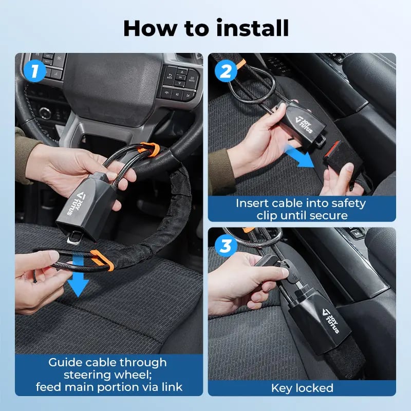 CarLock Sentinel - High-Strength Steering Wheel Guard