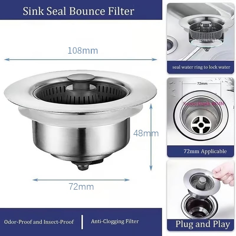PlumbGuard - Smart Bounce Core Drain Strainer