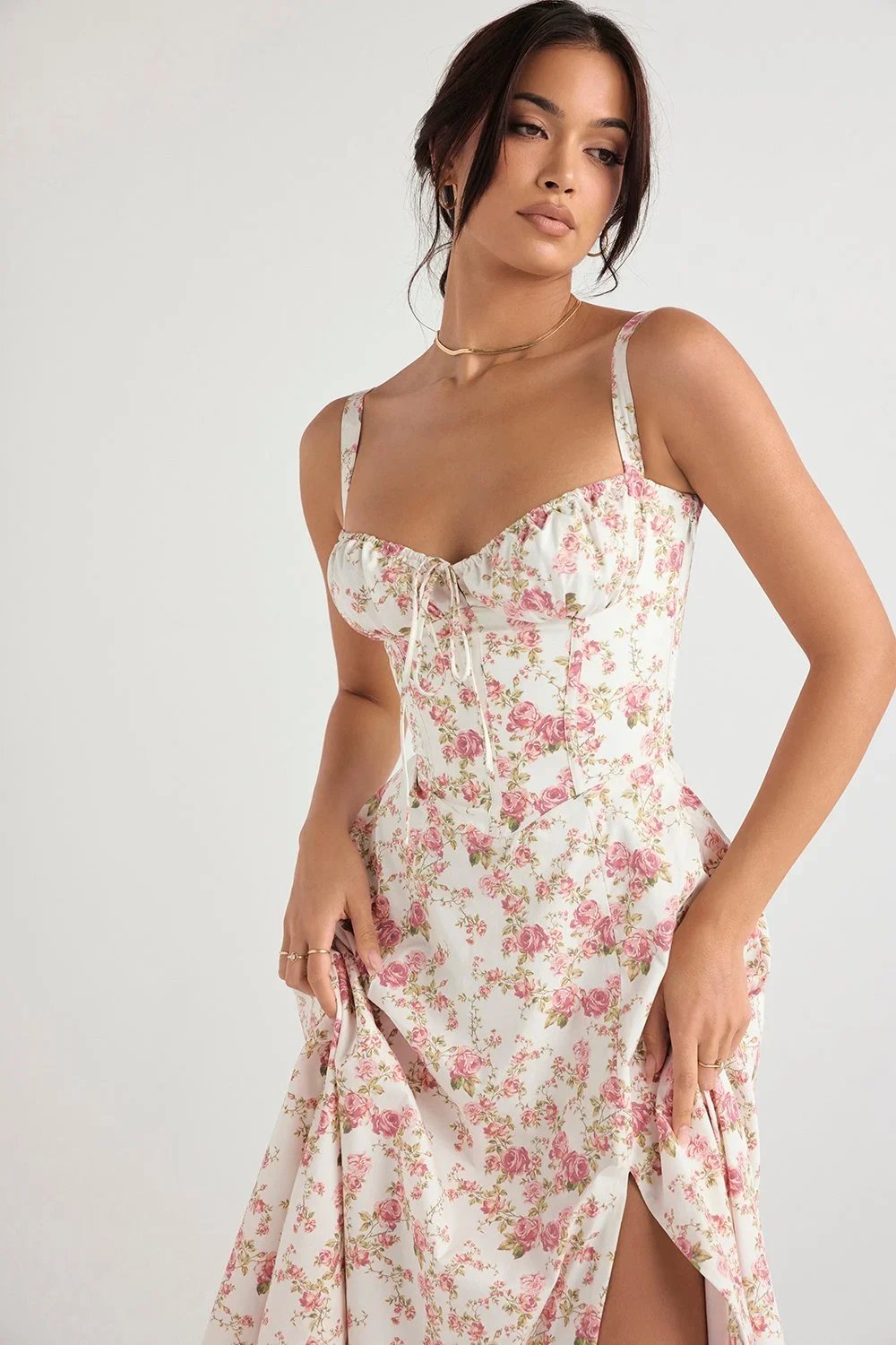 LA VIERA - Corset Lace-Up Summer Dress