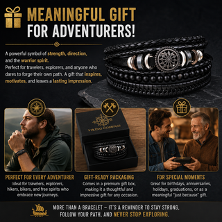 VikingCompass – Norse Leather Guidance Bracelet