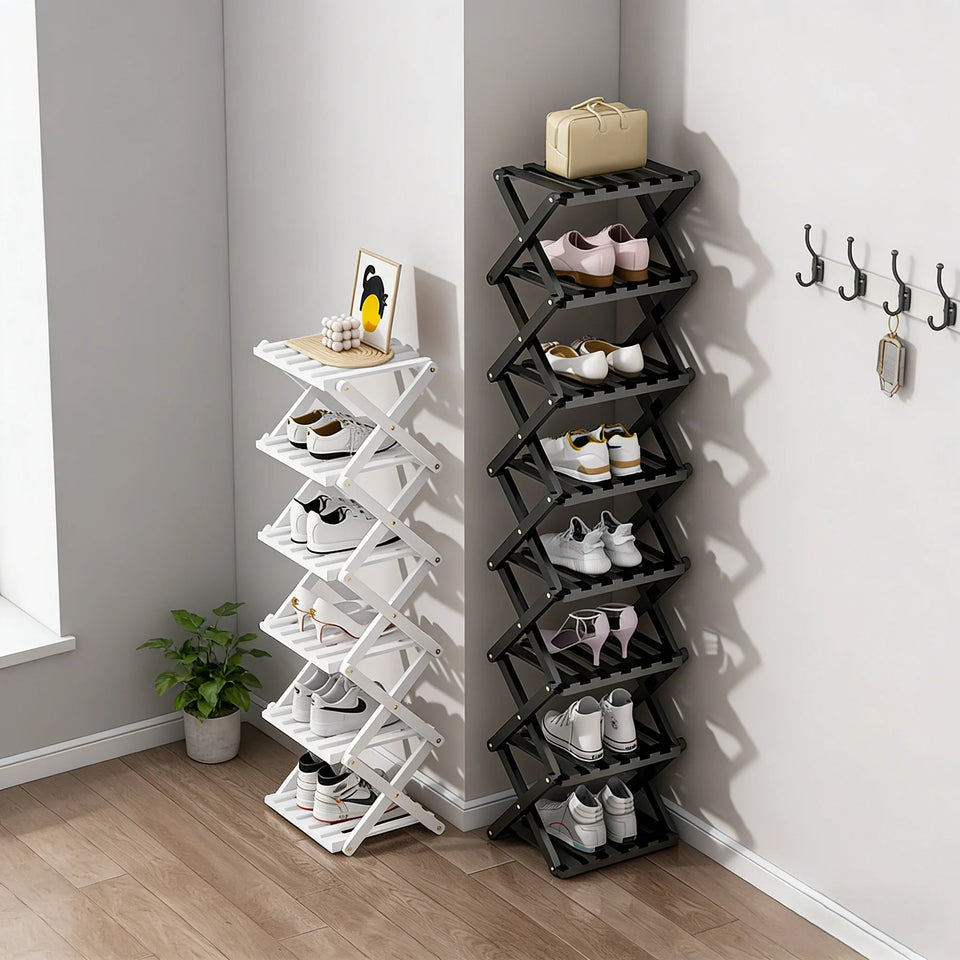 The 9-Tier No-Assembly Bamboo Rack !🌿👟