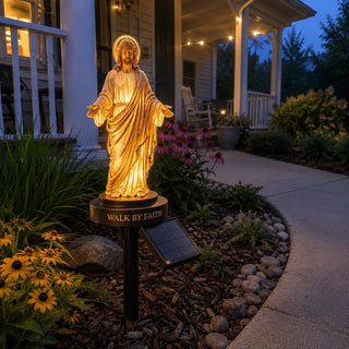 FaithGlow – Solar Jesus Garden Light