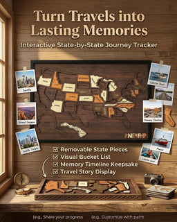 Wooden USA Travel Map Puzzle🧩A Stylish Way to Track Your Journey & Memories