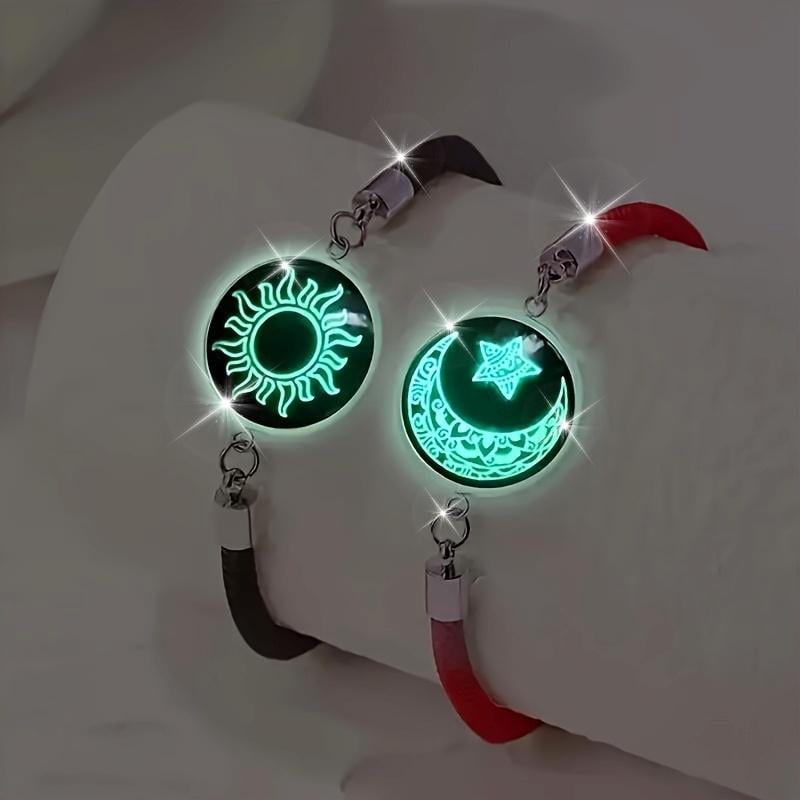 Sun & Moon Bracelets – 2-Pack Luminous Couples Jewelry for Long-Distance Love
