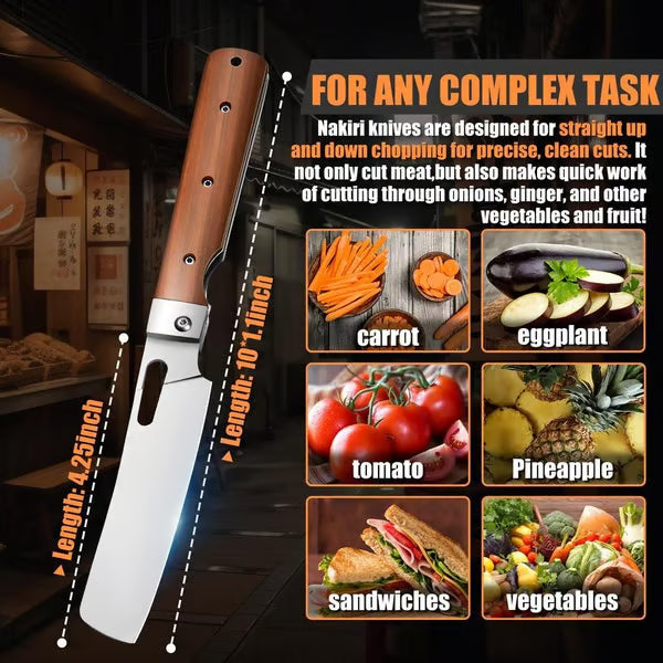CocoSlice - Artisan Wood Handle Santoku Knife