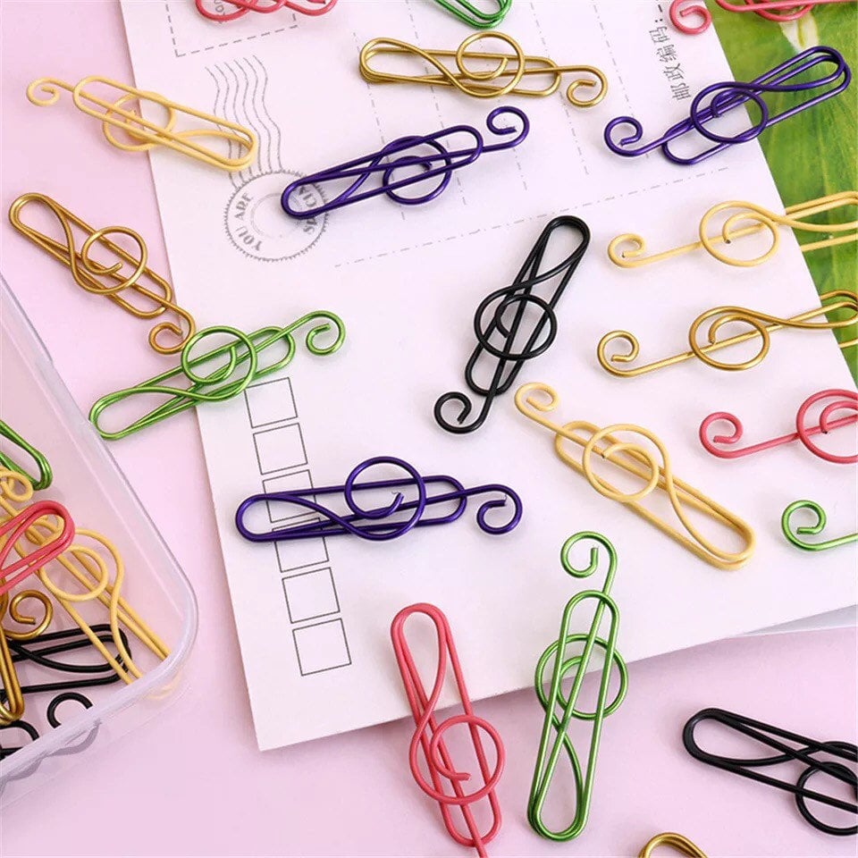 TuneTidy – Multicolour Paper Clips for Music Lovers (100 PCS)