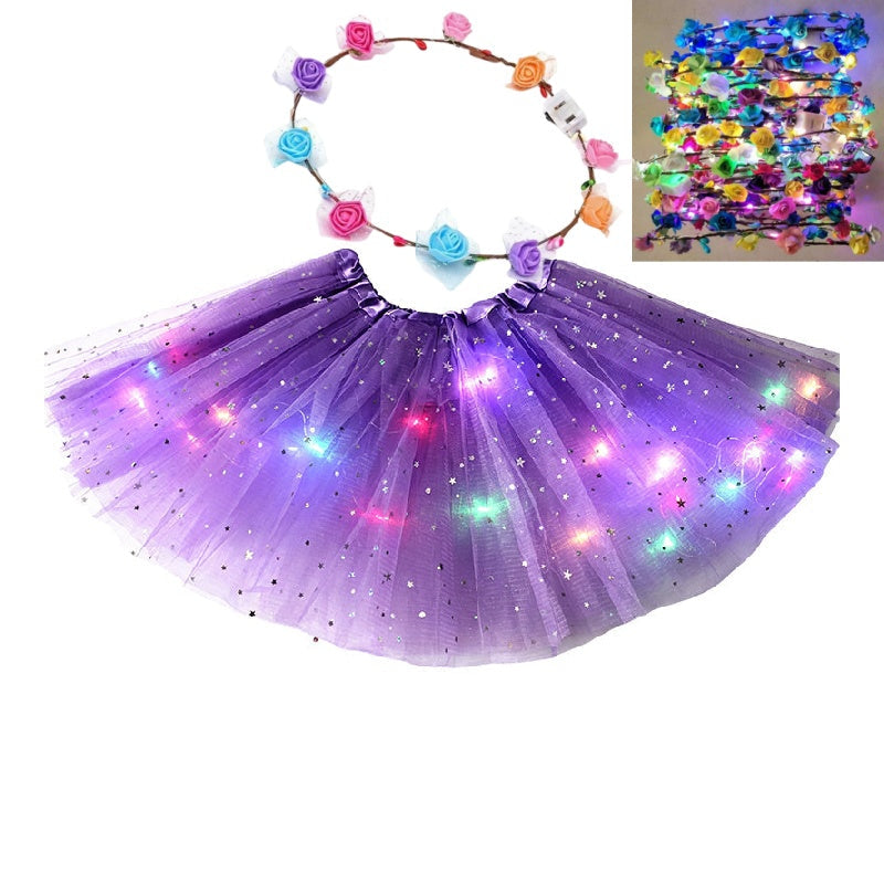 GlowTwirl – Light-Up Star Mesh Princess Tutu