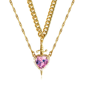 LoveGuard - Heart and sword couple necklace