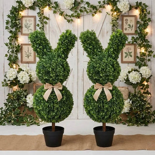 SpringHaven – Decorative 36" Bunny Topiary Set