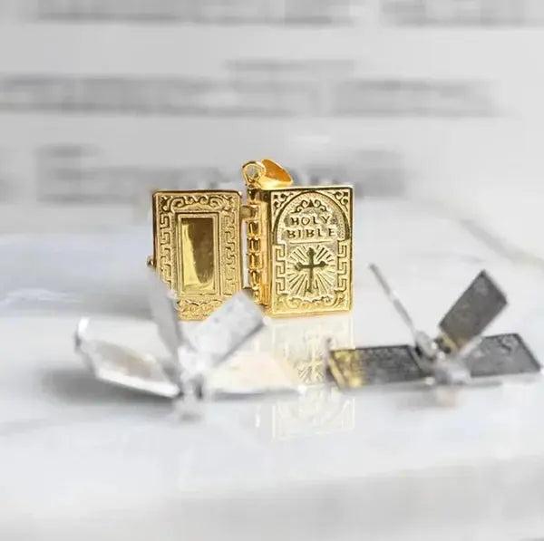 Sterling Silver Tiny Bible Necklace marnetic