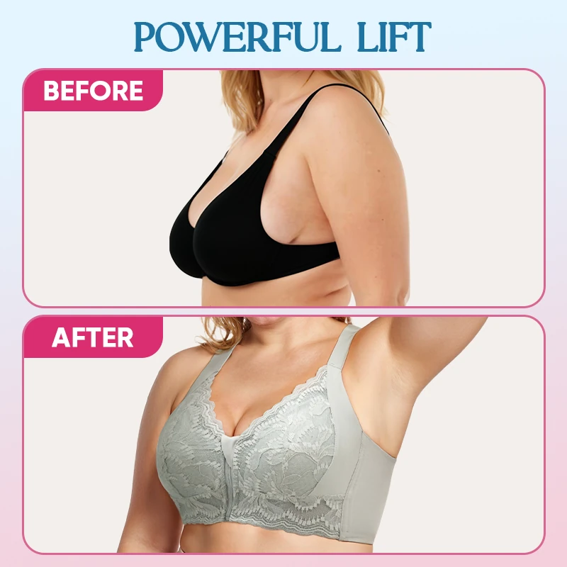 ComfiZip – ZipLacy Front Zip Wireless Lifting Comfort Bra