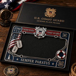 U.S. Coast Guard “Semper Paratus” License Plate Frame