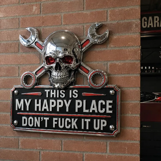 "This Is My Happy Place" Garage Wall Sign