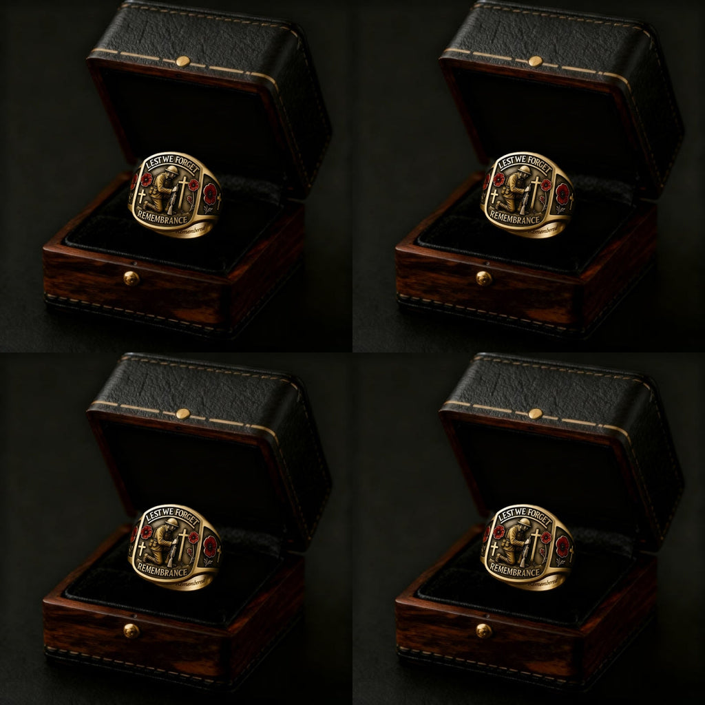 🔥Last Day 60% OFF🌹 2026 Remembrance Soldier Ring💍Lest We Forget — Honoring the Fallen