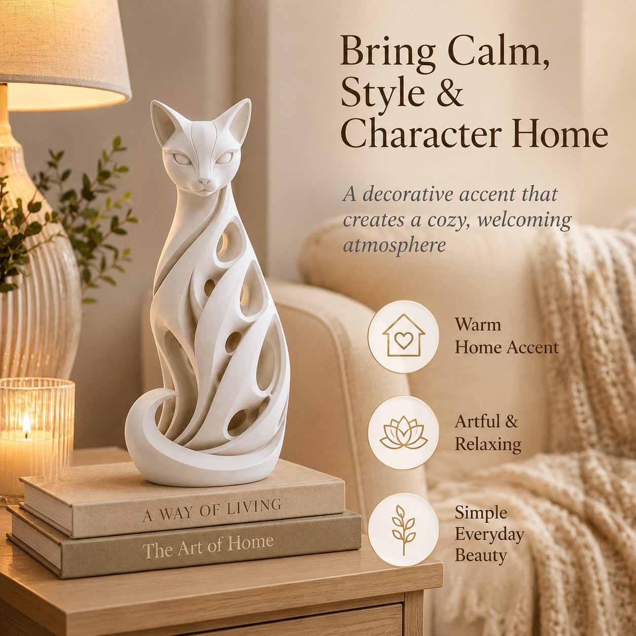 SpiralPurr – Modern Spiral Cat Decorative Sculpture