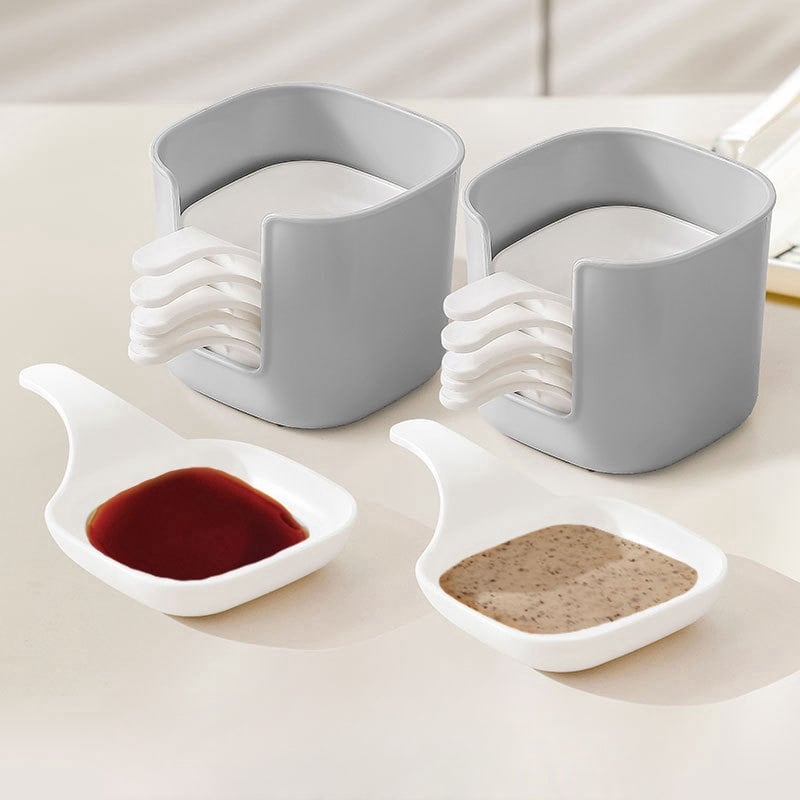 SavorStack – Stackable Dipping Sauce Plate and Holder Set