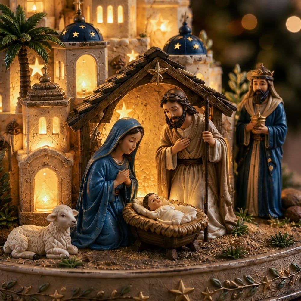 HolyLume – Detailed Nativity Church Light Decor