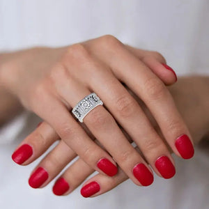 Handmade Diamond Ornate Geometric 3D Band Ring (Buy 2 Free Shipping) Marnetic