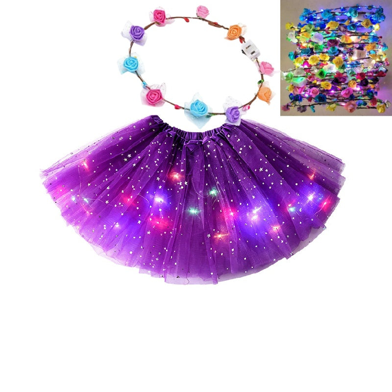 GlowTwirl – Light-Up Star Mesh Princess Tutu