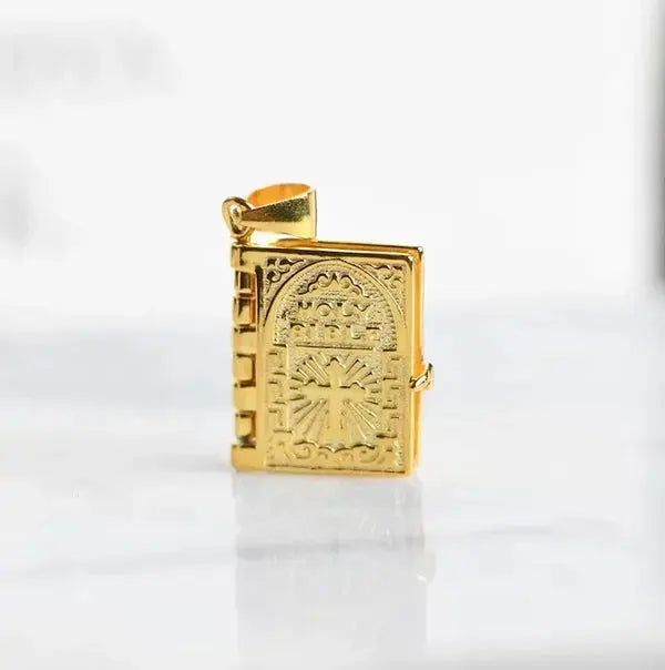 Sterling Silver Tiny Bible Necklace marnetic