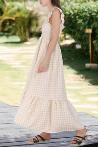 CottageMuse – Plaid Flounce Maxi Dress