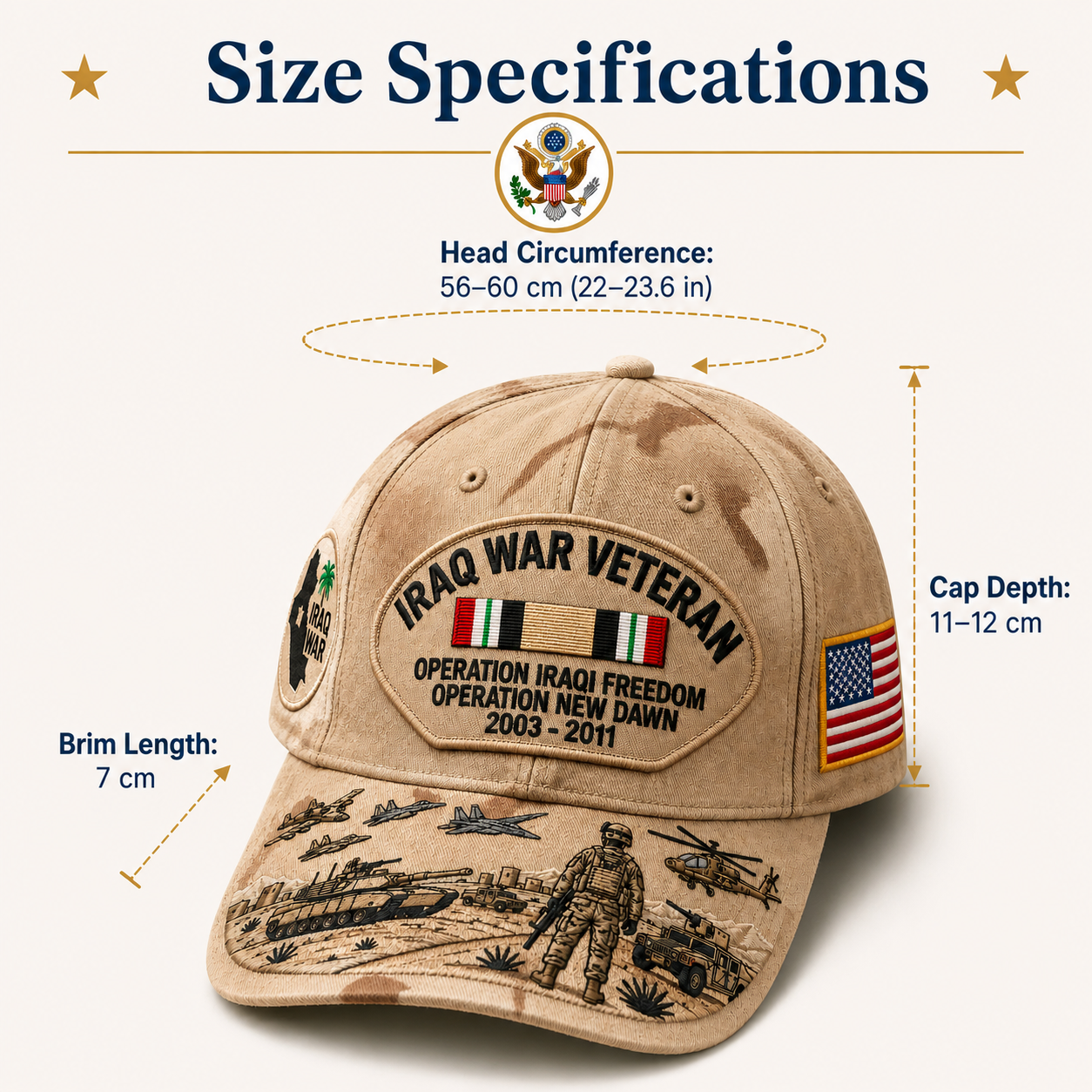 🇺🇸 Last Day Promo: 49% OFF 🎖️ - Iraq War Veteran Tribute Cap