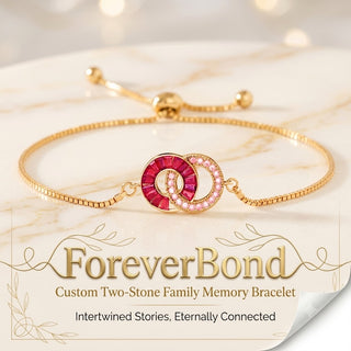 ForeverBond – Custom Two Stone Family Memory Bracelet