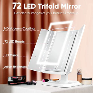 GlamView – Elegant LED Trifold Makeup Mirror