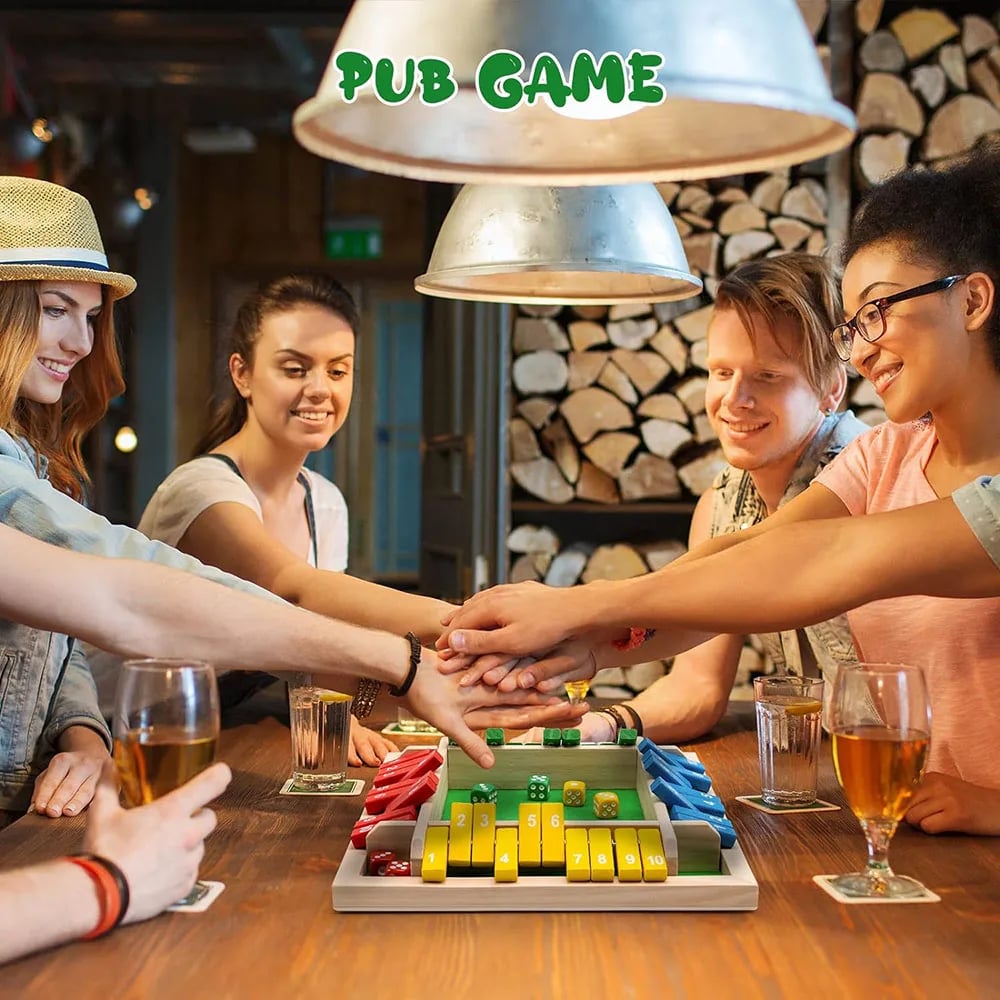 RollFusion - Wooden Shut the Box Game for Smart Fun