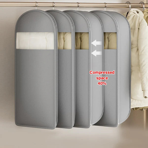 GarmentGlow – Sleek Hanging Storage Bag with Space Saving Zip