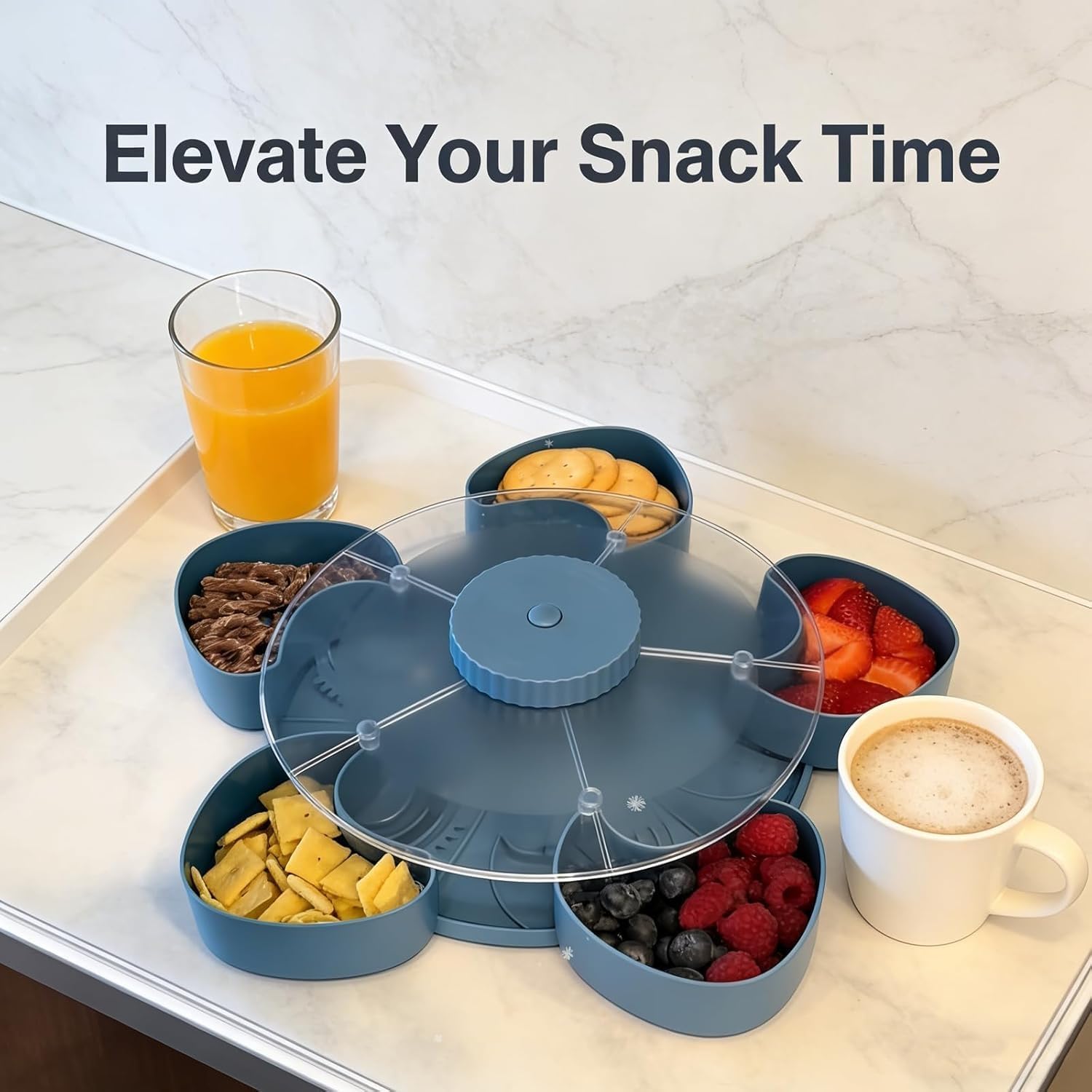 ServeCircle – Lazy Susan Snack Tray Box