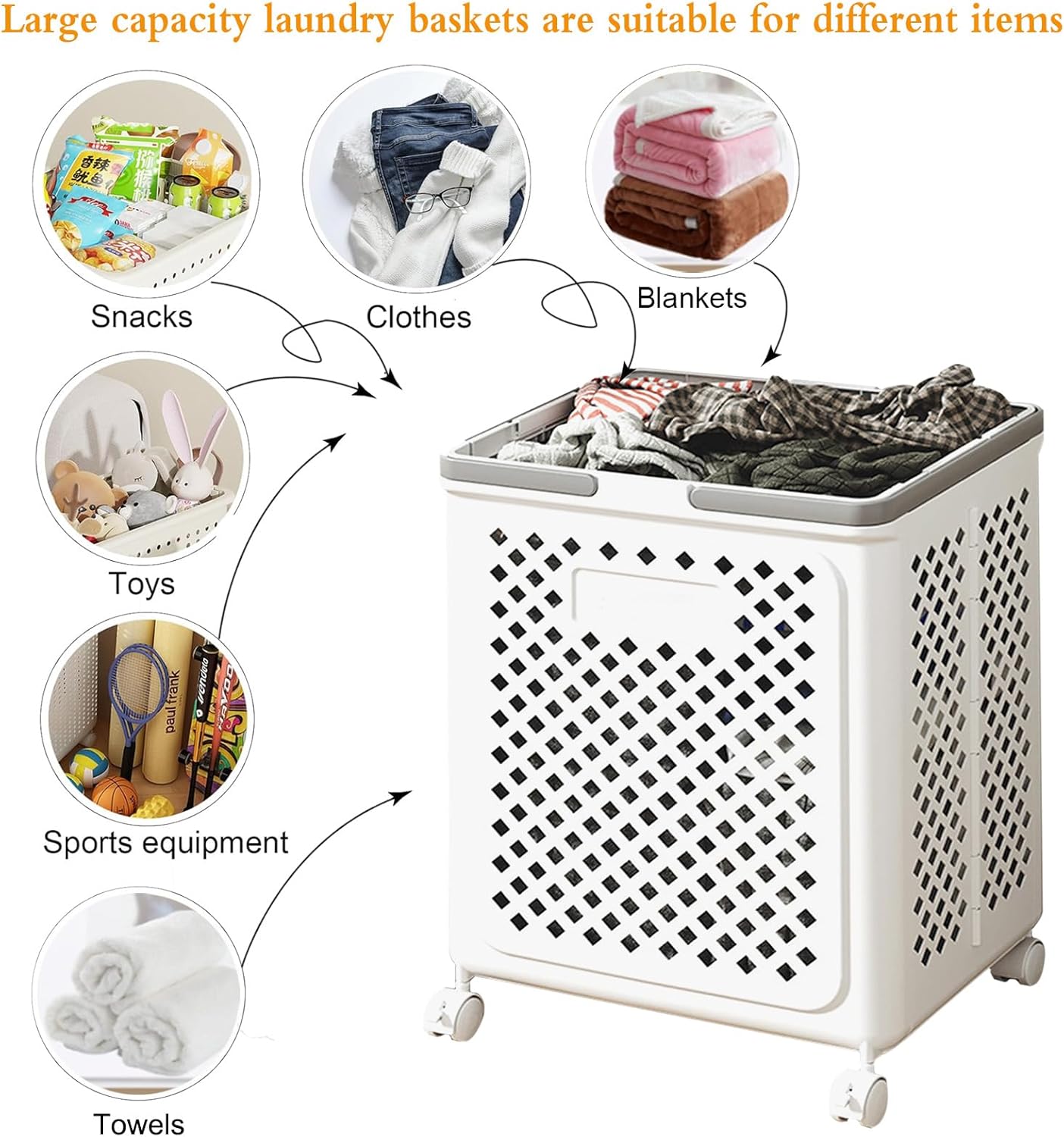 LuxorMove – Foldable Rolling Laundry Basket