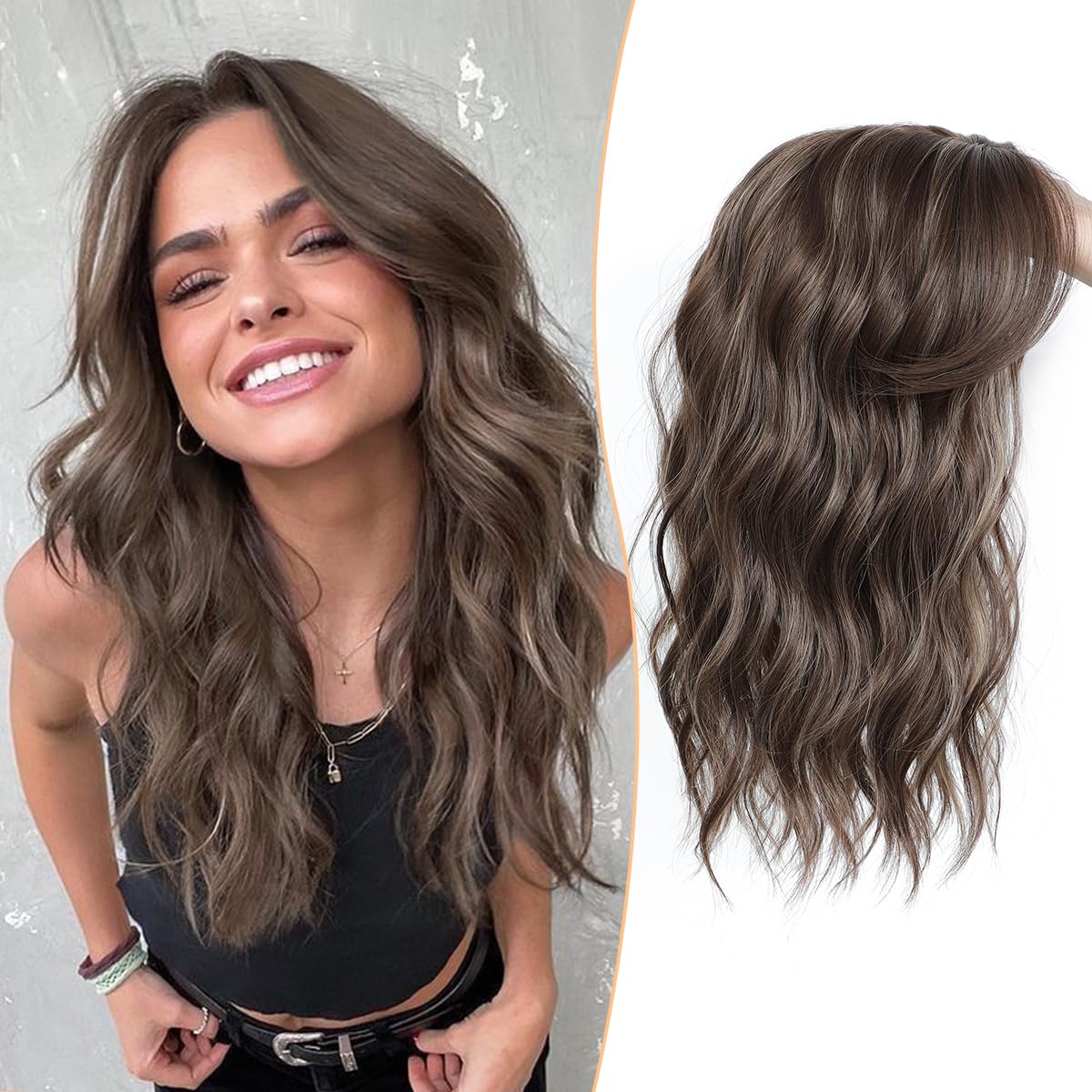 VolumeGrace – Seamless Wavy Hair Topper Extension