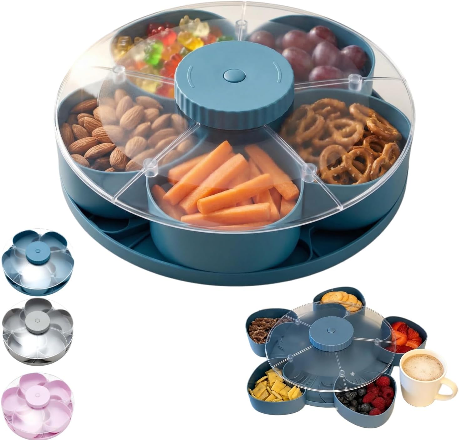 ServeCircle – Lazy Susan Snack Tray Box