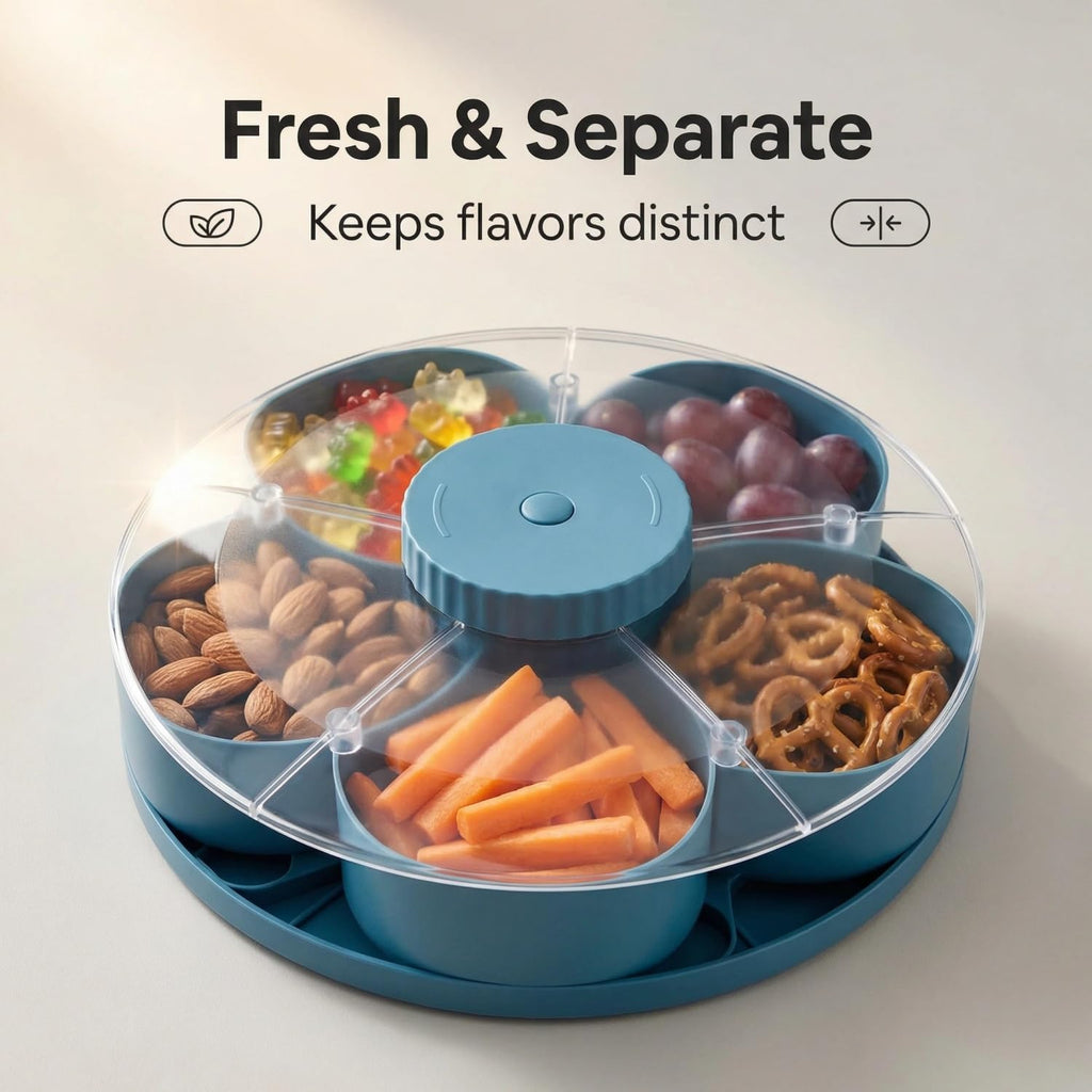 ServeCircle – Lazy Susan Snack Tray Box