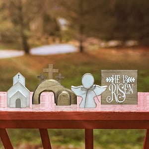 FaithBloom – He Is Risen Easter Tier Tray Decor