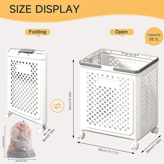 LuxorMove – Foldable Rolling Laundry Basket