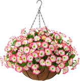 FloraVista  - Vibrant Artificial Hanging Plants Flowers Basket