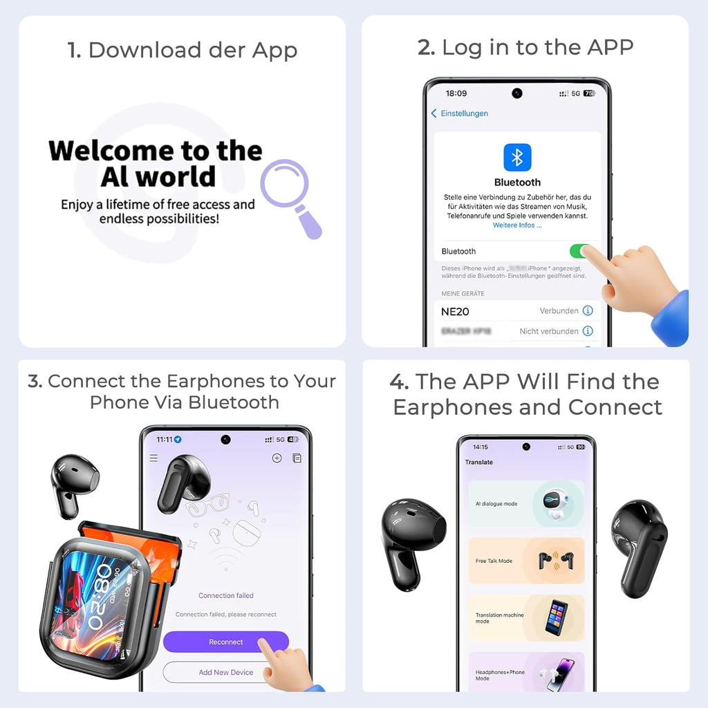 TranslaPro – AI Translation Smart Headphones