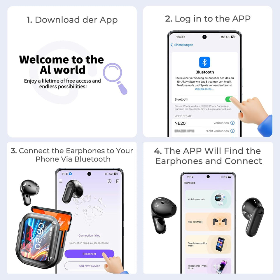 TranslaPro – AI Translation Smart Headphones